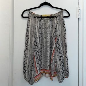 Ramy Brook silk printed cold shoulder blouse